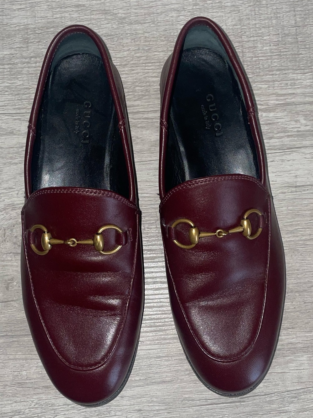 Authentic Gucci Womens Leather Horsebit Loafers in Vintage Bordeaux. Pre-Owned - Picture 3 of 13